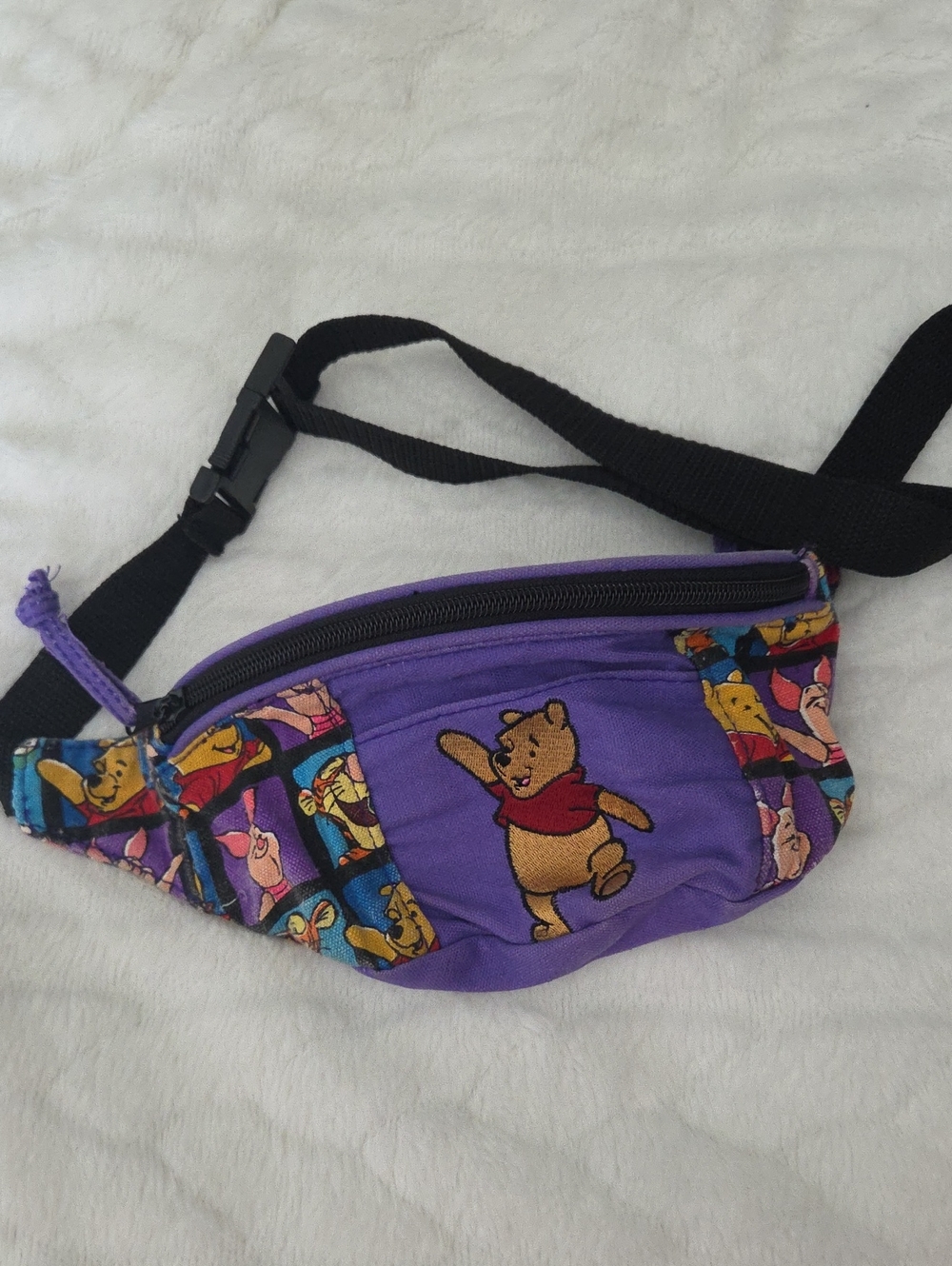 Vintage Y2k Purple Winnie the Pooh Character Fanny Pack